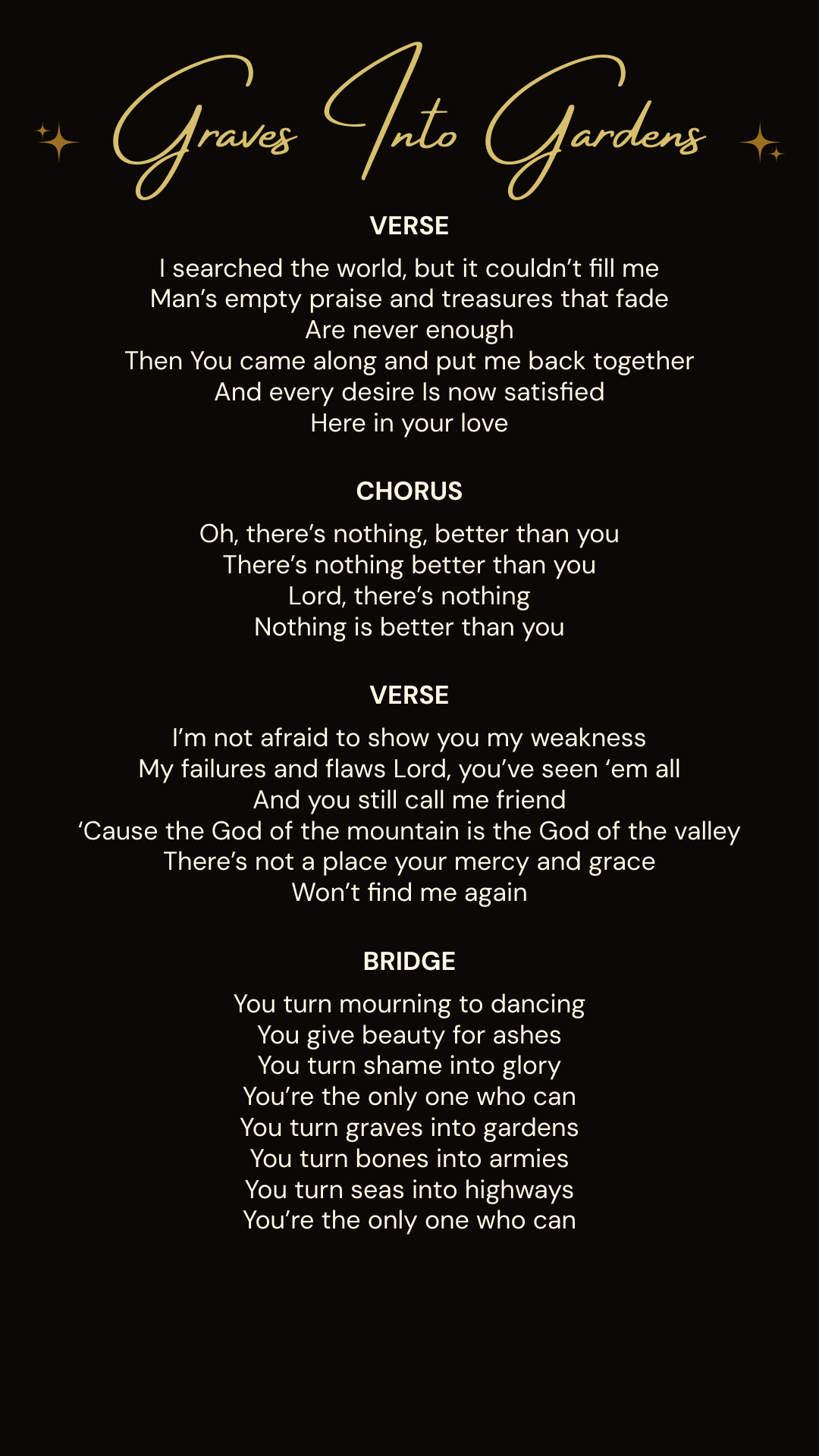 Graves Into Gardens lyrics