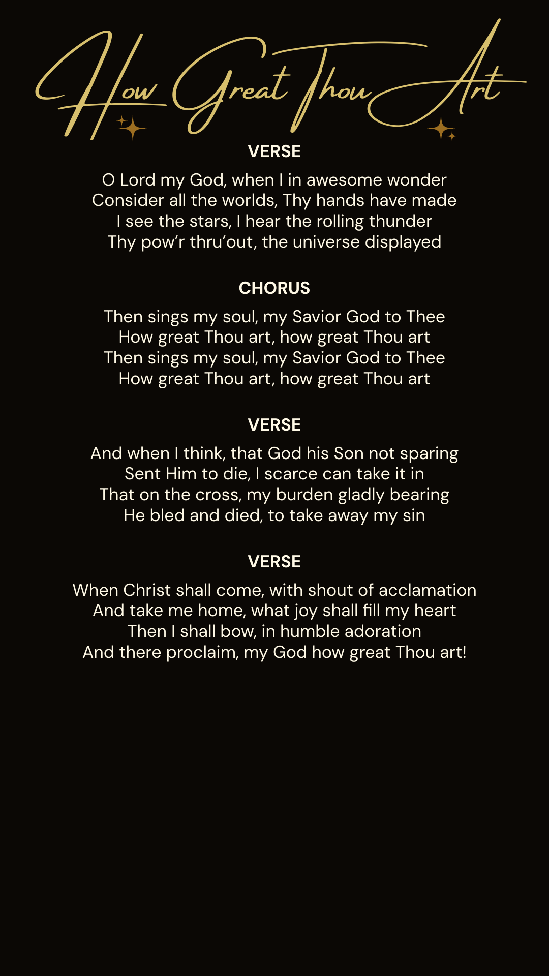 How Great Thou Art lyrics