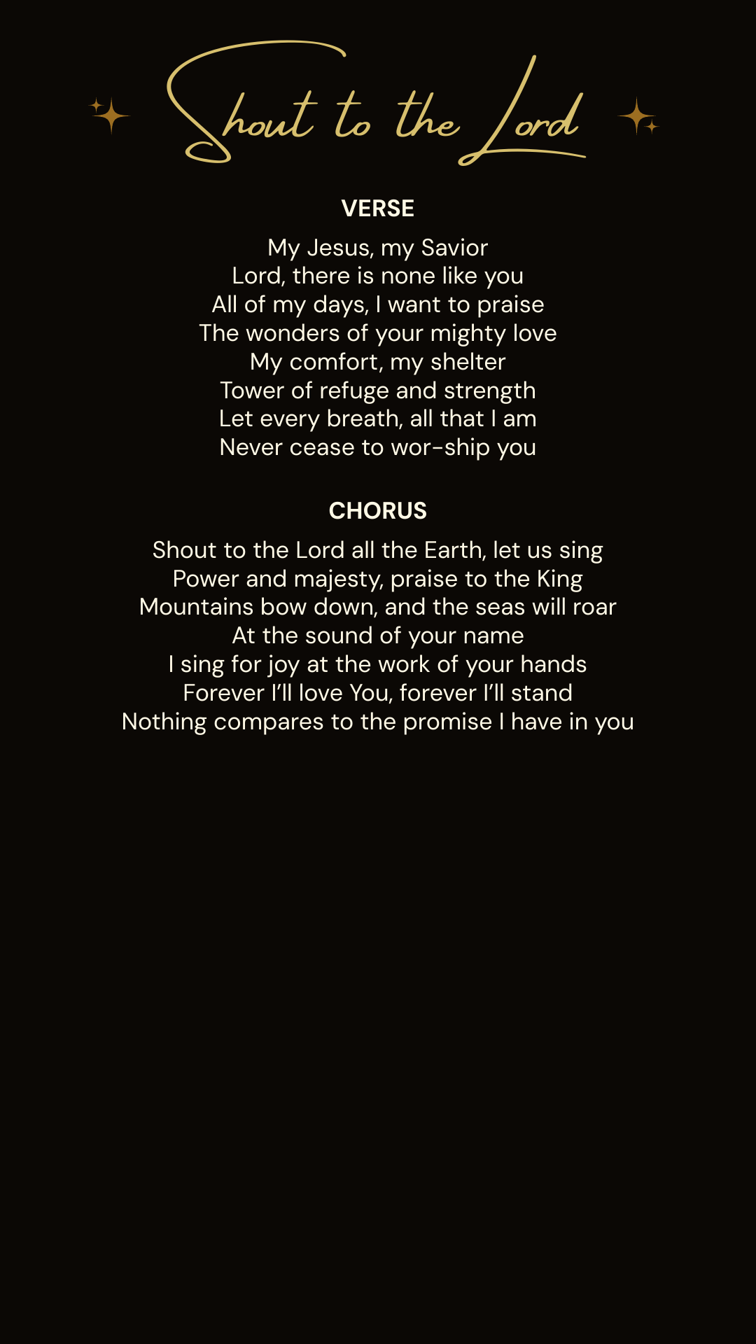 Shout to the Lord lyrics