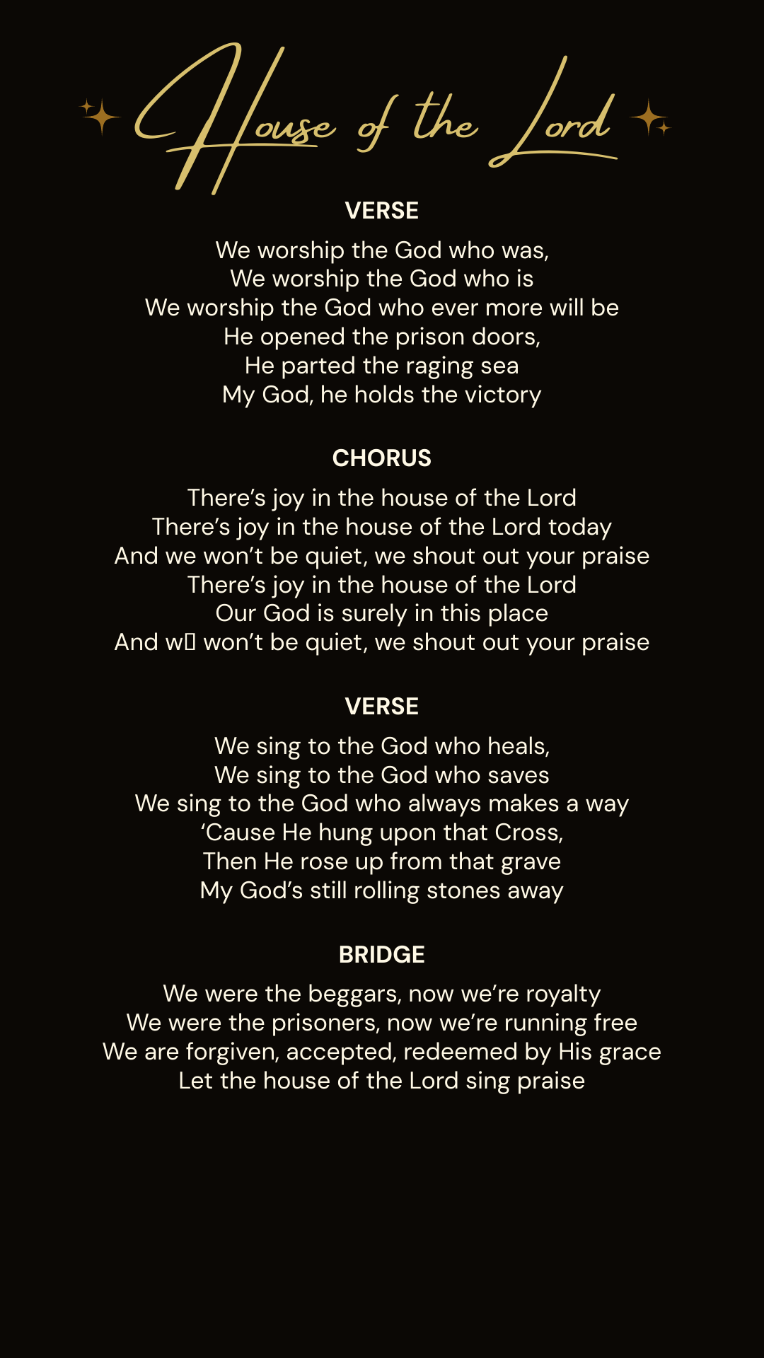 House of the Lord lyrics