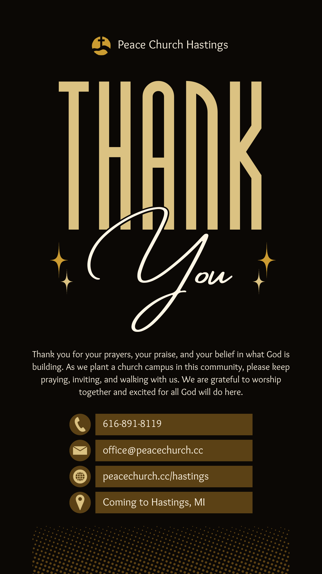 Thank You closing page